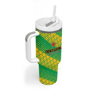 Custom French Guiana Football Tumbler With Handle Go Les Yana Dokos - Wonder Print Shop