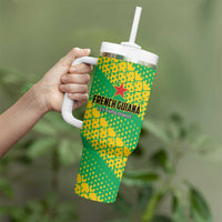 Custom French Guiana Football Tumbler With Handle Go Les Yana Dokos - Wonder Print Shop