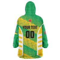 Custom French Guiana Football Wearable Blanket Hoodie Go Les Yana Dokos - Wonder Print Shop