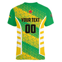 Custom French Guiana Football Women V-Neck T-Shirt Go Les Yana Dokos - Wonder Print Shop