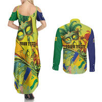 Personalized Vincy Mas Couples Matching Summer Maxi Dress and Long Sleeve Button Shirt The Caribbean Hottest Carnival - Wonder Print Shop