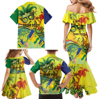 Personalized Vincy Mas Family Matching Mermaid Dress and Hawaiian Shirt The Caribbean Hottest Carnival - Wonder Print Shop