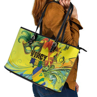 Vincy Mas Leather Tote Bag The Caribbean Hottest Carnival - Wonder Print Shop