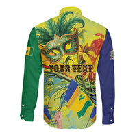 Personalized Vincy Mas Long Sleeve Button Shirt The Caribbean Hottest Carnival - Wonder Print Shop