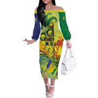 Personalized Vincy Mas Off The Shoulder Long Sleeve Dress The Caribbean Hottest Carnival - Wonder Print Shop