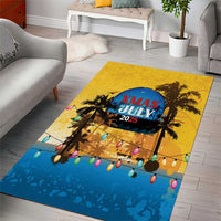 Xmas in July 2025 Area Rug Caribbean Summer Christmas - Wonder Print Shop