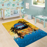 Xmas in July 2025 Area Rug Caribbean Summer Christmas - Wonder Print Shop
