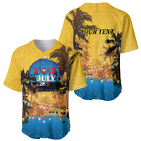 Personalized Xmas in July 2025 Baseball Jersey Caribbean Summer Christmas - Wonder Print Shop