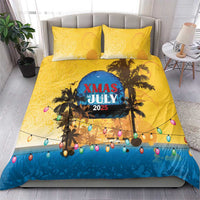 Xmas in July 2025 Bedding Set Caribbean Summer Christmas - Wonder Print Shop