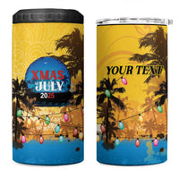 Personalized Xmas in July 2025 4 in 1 Can Cooler Tumbler Caribbean Summer Christmas - Wonder Print Shop