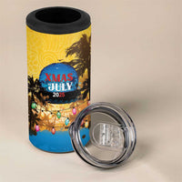 Personalized Xmas in July 2025 4 in 1 Can Cooler Tumbler Caribbean Summer Christmas - Wonder Print Shop