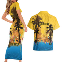 Personalized Xmas in July 2025 Couples Matching Short Sleeve Bodycon Dress and Hawaiian Shirt Caribbean Summer Christmas - Wonder Print Shop