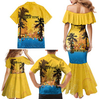 Personalized Xmas in July 2025 Family Matching Mermaid Dress and Hawaiian Shirt Caribbean Summer Christmas - Wonder Print Shop