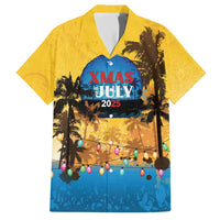 Personalized Xmas in July 2025 Family Matching Short Sleeve Bodycon Dress and Hawaiian Shirt Caribbean Summer Christmas - Wonder Print Shop