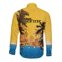 Personalized Xmas in July 2025 Long Sleeve Button Shirt Caribbean Summer Christmas - Wonder Print Shop
