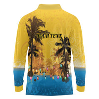 Personalized Xmas in July 2025 Long Sleeve Polo Shirt Caribbean Summer Christmas - Wonder Print Shop