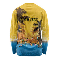 Personalized Xmas in July 2025 Long Sleeve Shirt Caribbean Summer Christmas - Wonder Print Shop