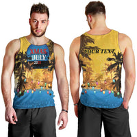 Personalized Xmas in July 2025 Men Tank Top Caribbean Summer Christmas - Wonder Print Shop