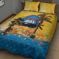 Xmas in July 2025 Quilt Bed Set Caribbean Summer Christmas - Wonder Print Shop