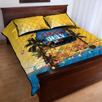 Xmas in July 2025 Quilt Bed Set Caribbean Summer Christmas - Wonder Print Shop