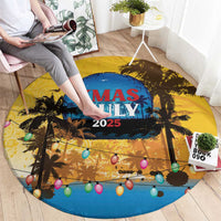 Xmas in July 2025 Round Carpet Caribbean Summer Christmas - Wonder Print Shop