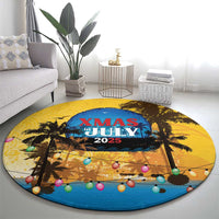 Xmas in July 2025 Round Carpet Caribbean Summer Christmas - Wonder Print Shop