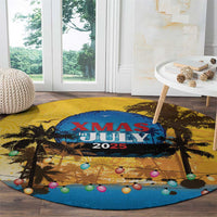 Xmas in July 2025 Round Carpet Caribbean Summer Christmas - Wonder Print Shop