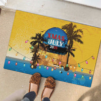 Xmas in July 2025 Rubber Doormat Caribbean Summer Christmas - Wonder Print Shop