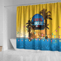 Xmas in July 2025 Shower Curtain Caribbean Summer Christmas - Wonder Print Shop