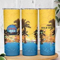 Personalized Xmas in July 2025 Skinny Tumbler Caribbean Summer Christmas - Wonder Print Shop
