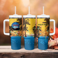 Personalized Xmas in July 2025 Tumbler With Handle Caribbean Summer Christmas - Wonder Print Shop