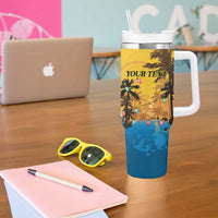 Personalized Xmas in July 2025 Tumbler With Handle Caribbean Summer Christmas - Wonder Print Shop