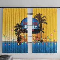 Xmas in July 2025 Window Curtain Caribbean Summer Christmas - Wonder Print Shop