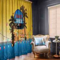 Xmas in July 2025 Window Curtain Caribbean Summer Christmas - Wonder Print Shop