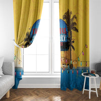 Xmas in July 2025 Window Curtain Caribbean Summer Christmas - Wonder Print Shop