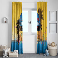Xmas in July 2025 Window Curtain Caribbean Summer Christmas - Wonder Print Shop