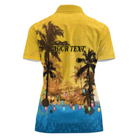 Personalized Xmas in July 2025 Women Polo Shirt Caribbean Summer Christmas - Wonder Print Shop