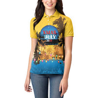 Personalized Xmas in July 2025 Women Polo Shirt Caribbean Summer Christmas - Wonder Print Shop