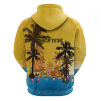 Personalized Xmas in July 2025 Zip Hoodie Caribbean Summer Christmas - Wonder Print Shop