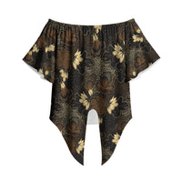 Javanese Batik Semen Off Shoulder Wrap Waist Top Indonesian Traditional Pattern