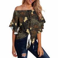 Javanese Batik Semen Off Shoulder Wrap Waist Top Indonesian Traditional Pattern