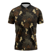 Javanese Batik Semen Zipper Polo Shirt Indonesian Traditional Pattern