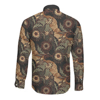 Batik Pedalaman Semen Lereng Style Long Sleeve Button Shirt Indonesian Traditional Pattern