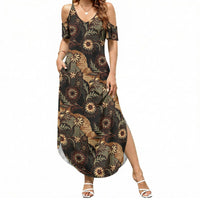 Batik Pedalaman Semen Lereng Style Summer Maxi Dress Indonesian Traditional Pattern