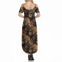 Batik Pedalaman Semen Lereng Style Summer Maxi Dress Indonesian Traditional Pattern