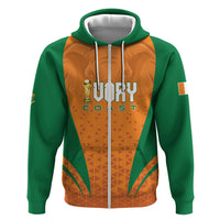 Custom Ivory Coast 2026 World Football Zip Hoodie Elephants Go Champions