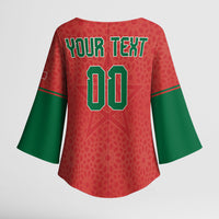 Custom Morocco 2026 World Football Kimono Sleeve Blouse Atlas Lions Go Champions
