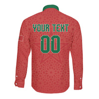 Custom Morocco 2026 World Football Long Sleeve Button Shirt Atlas Lions Go Champions