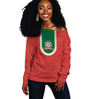 Custom Morocco 2026 World Football Off Shoulder Sweater Atlas Lions Go Champions