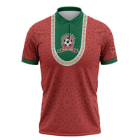 Custom Morocco 2026 World Football Zipper Polo Shirt Atlas Lions Go Champions